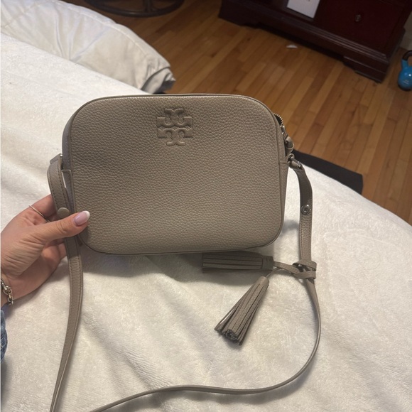 Tory Burch Gray Leather Cross body bag